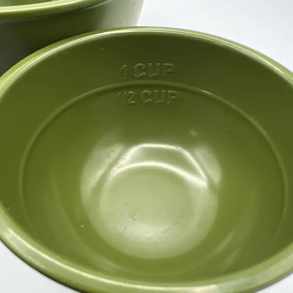 Vintage Melamine Nesting Measuring Cups Green Set Of 5 Palm Nice 1/4 Cup - 2 cup